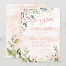 Hübsche Pink Floral Script Hochzeit