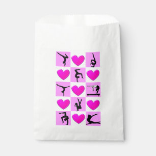 HÜBSCHE PINK HEART GYMNASTICS PARTY BAGS GESCHENKTÜTCHEN