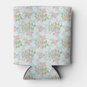 Hübsche Pink Hund-Rose auf Sky Blue Can Cooler Dosenkühler (Vorderseite)