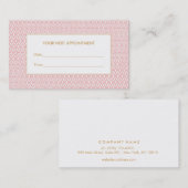 Hübsche Pink Lattice Salon Ernennung Erinnerung Terminkarte (Vorne/Hinten)