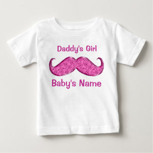 Hübsche Pink Mustache Kindergeschenke für Mädchen Baby T-shirt