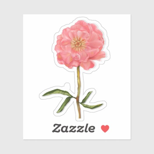 Hübsche Pink Peony Blume Art Aufkleber (Blatt)
