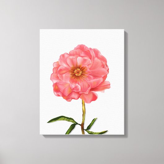 Hübsche Pink Peony Blume Art Leinwanddruck (Vorderseite)