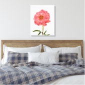 Hübsche Pink Peony Blume Art Leinwanddruck (Insitu (Schlafzimmer))
