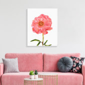 Hübsche Pink Peony Blume Art Leinwanddruck (Insitu (Wohnzimmer))
