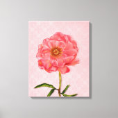 Hübsche Pink Peony Blume Art Leinwanddruck (Vorderseite)