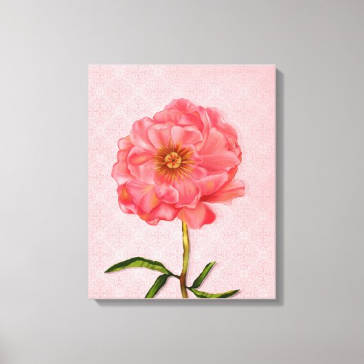 Hübsche Pink Peony Blume Art Leinwanddruck (Vorderseite)