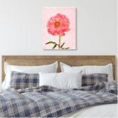 Hübsche Pink Peony Blume Art Leinwanddruck (Insitu (Schlafzimmer))
