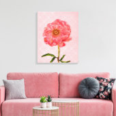 Hübsche Pink Peony Blume Art Leinwanddruck (Insitu (Wohnzimmer))