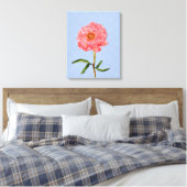 Hübsche Pink Peony Blume Art Leinwanddruck (Insitu (Schlafzimmer))