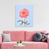Hübsche Pink Peony Blume Art Leinwanddruck (Insitu (Wohnzimmer))