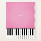 Hübsche Pink Piano-Musiktastatur individuell angep Planer (Rückseite)