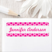 Hübsche Pink Polka Dots - Individuelle Name Labels (Insitu)