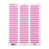 Hübsche Pink Polka Dots - Individuelle Name Labels (Vorne)
