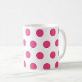 Hübsche Pink Polka Dots Muster Kaffeemaschine Tass Kaffeetasse (VorderseiteRechts)