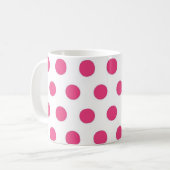 Hübsche Pink Polka Dots Muster Kaffeemaschine Tass Kaffeetasse (Vorderseite Links)