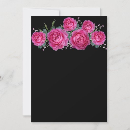 Hübsche Pink Rose Bouquet Blumenbestätigung Einladung (Rückseite)