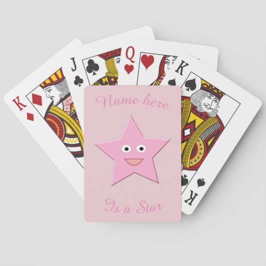 Hübsche Pink Star Benutzerdefinierte Spielkarten (Rückseite)