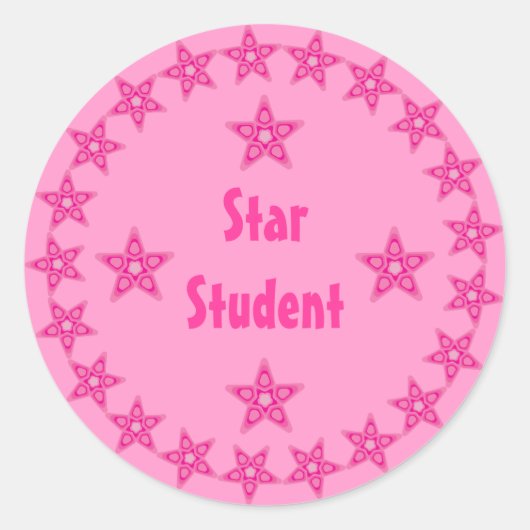 Hübsche Pink Star Student Belohnung individuell ei Runder Aufkleber (Vorderseite)