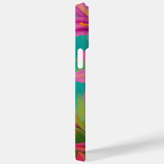 Hübsche Pink Tiger Lilies Ölgemälde Mit Monogramm Case-Mate iPhone Hülle (Rückseite / Rechts)