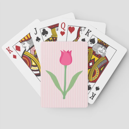 Hübsche Pink Tulip Blume. Spielkarten (Rückseite)
