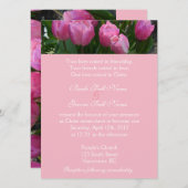 Hübsche Pink Tulpe Blume Christlich Hochzeit Einladung (Vorne/Hinten)