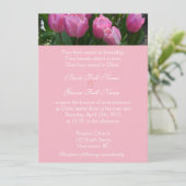Hübsche Pink Tulpe Blume Christlich Hochzeit Einladung (Stehend Vorderseite)