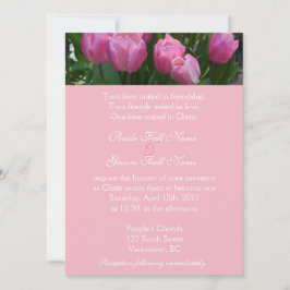 Hübsche Pink Tulpe Blume Christlich Hochzeit Einladung