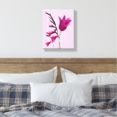 Hübsche Pink Tulpe Blume Moderne Blumenkunst Leinwanddruck (Insitu (Schlafzimmer))