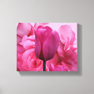 Hübsche Pink Tulpe Rose Blume Leinwanddruck