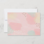 Hübsche Pink und Peach Pastel Moderne Kunst Hochze RSVP Karte (Rückseite)