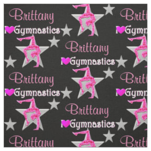 HÜBSCHE PINK UND SCHWARZE PERSONALISIERTE GYMNASFA STOFF