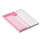 Hübsche Pink- und Weißpolka-Punkte Notizblock (angewinkelt)