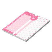 Hübsche Pink- und Weißpolka-Punkte Notizblock (Rotiert)