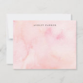 Hübsche Pink Watercolor Personal Stationierung Dankeskarte (Vorderseite)