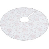Hübsche Pink Weihnachtsschneeflocken im Winterweiß Polyester Weihnachtsbaumdecke (Schrägansicht)