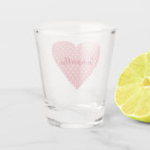 Hübsche Pink-Weiß-Polka-Punkte Schnapsglas (Rückseite)