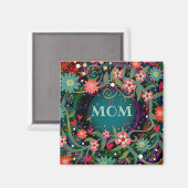 Hübsche Pink Whimsical Floral Dragonfly Mama Magnet (Vorderseite/Rückseite)