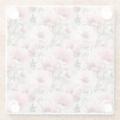 HÜBSCHE PINK & WHITE POPPONE ANEMONE BLUME GLASUNTERSETZER (Rückseite)