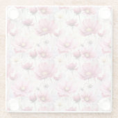 HÜBSCHE PINK & WHITE POPPONE ANEMONE BLUME GLASUNTERSETZER (Rückseite)