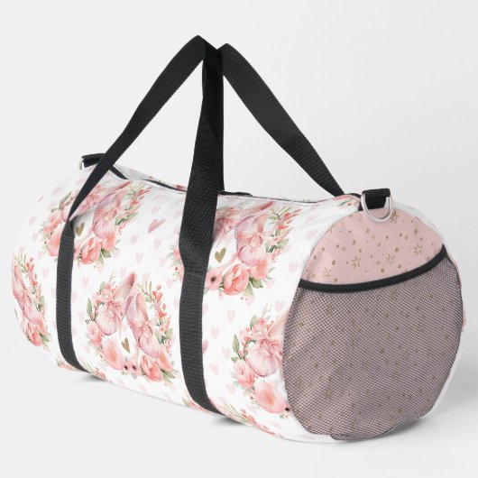 HÜBSCHE PINKBALLETTE UND BLUME DUFFLE BAG (Rechte Ecke)