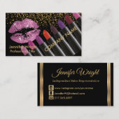Hübsche pinke Lippen und Lipstick Visitenkarte (Vorne/Hinten)