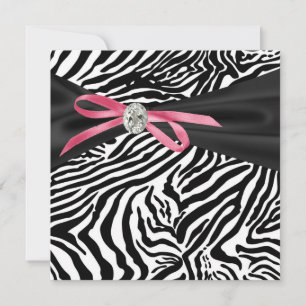 Hübsche Pinke Zebra-Party-Einladung Einladung