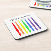 Hübsche Pinsel in Regenbogenfarben, Namen Getränkeuntersetzer (Linke Seite)