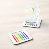 Hübsche Pinsel in Regenbogenfarben, Namen Getränkeuntersetzer (Rechte Seite)