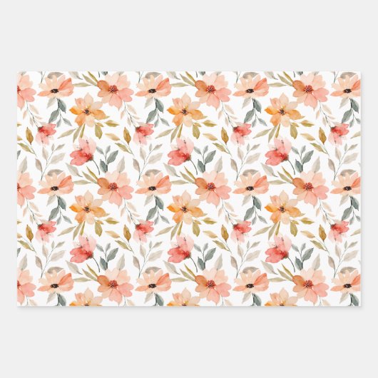 Hübsche Pinsel und Pfirsichfarben Geschenkpapier Set (Vorderseite 3)