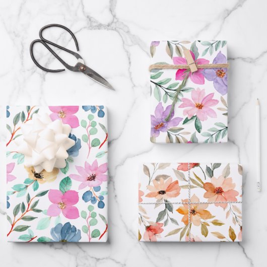 Hübsche Pinsel und Pfirsichfarben Geschenkpapier Set (Vorderseite)