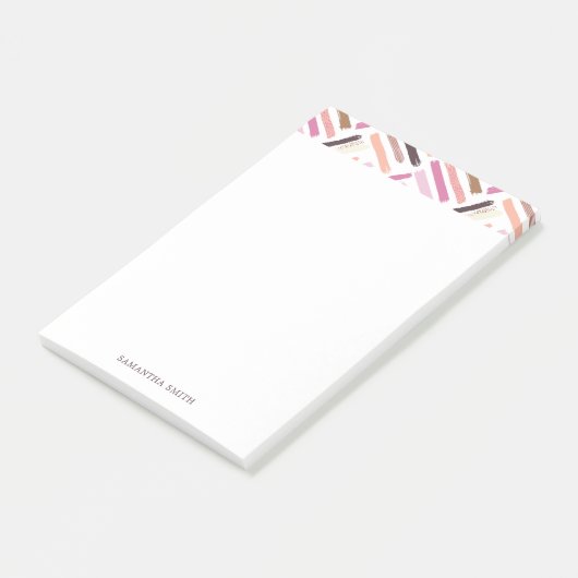 Hübsche Pinselstriche Muster Personalisiert Post-it Klebezettel (angewinkelt)