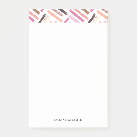 Hübsche Pinselstriche Muster Personalisiert Post-it Klebezettel (Vorderseite)