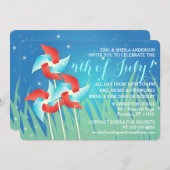 Hübsche Pinwheels 4. Juli Piknic Einladungen (Vorne/Hinten)